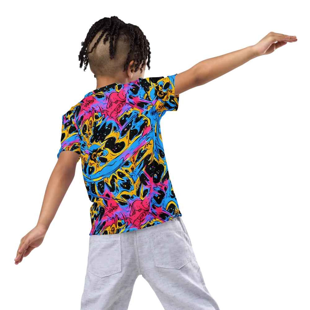 Electric Inkstorm on Kids Crew Neck T-Shirt — Back