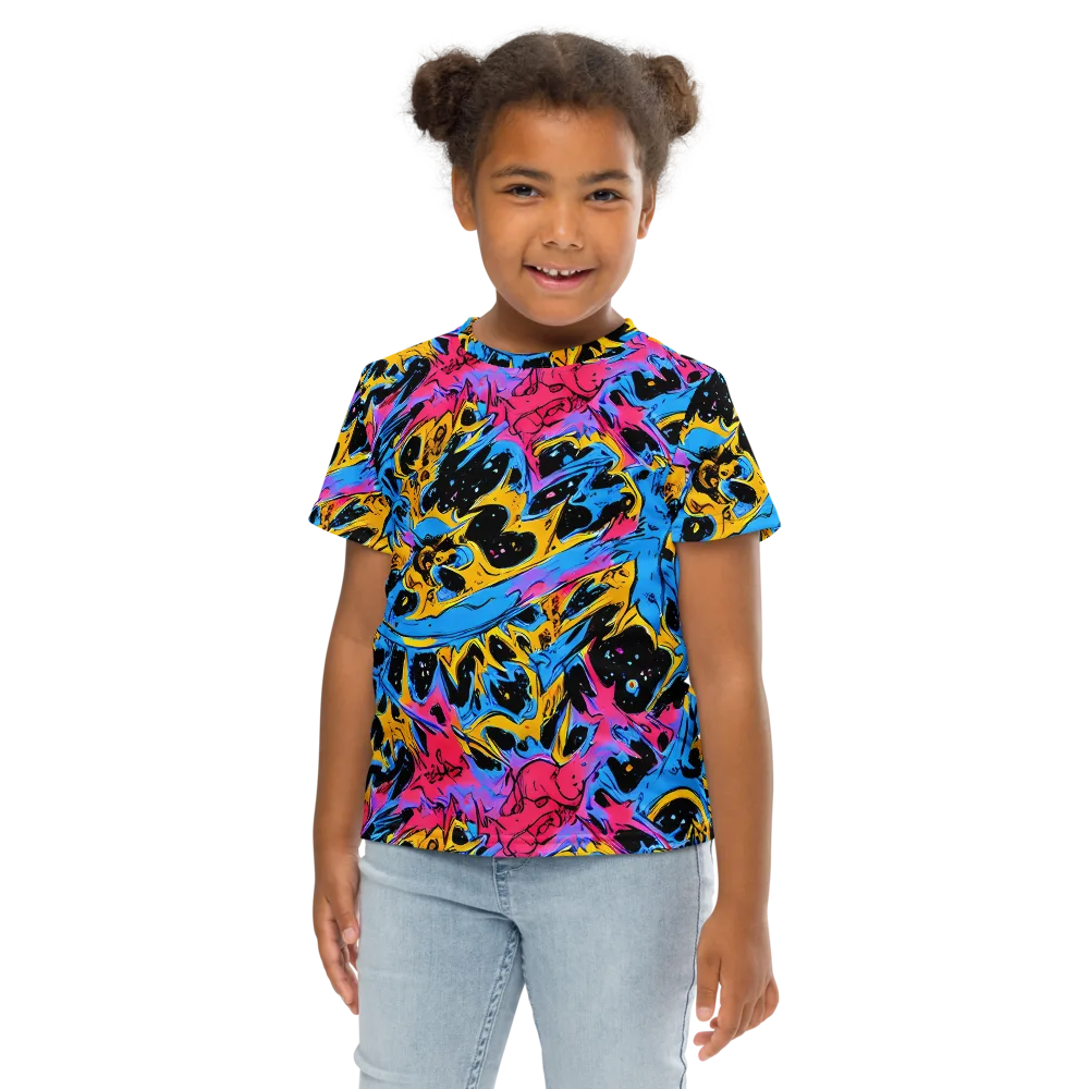Electric Inkstorm on Kids Crew Neck T-Shirt — Front