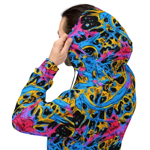Electric Inkstorm on a Hoodie