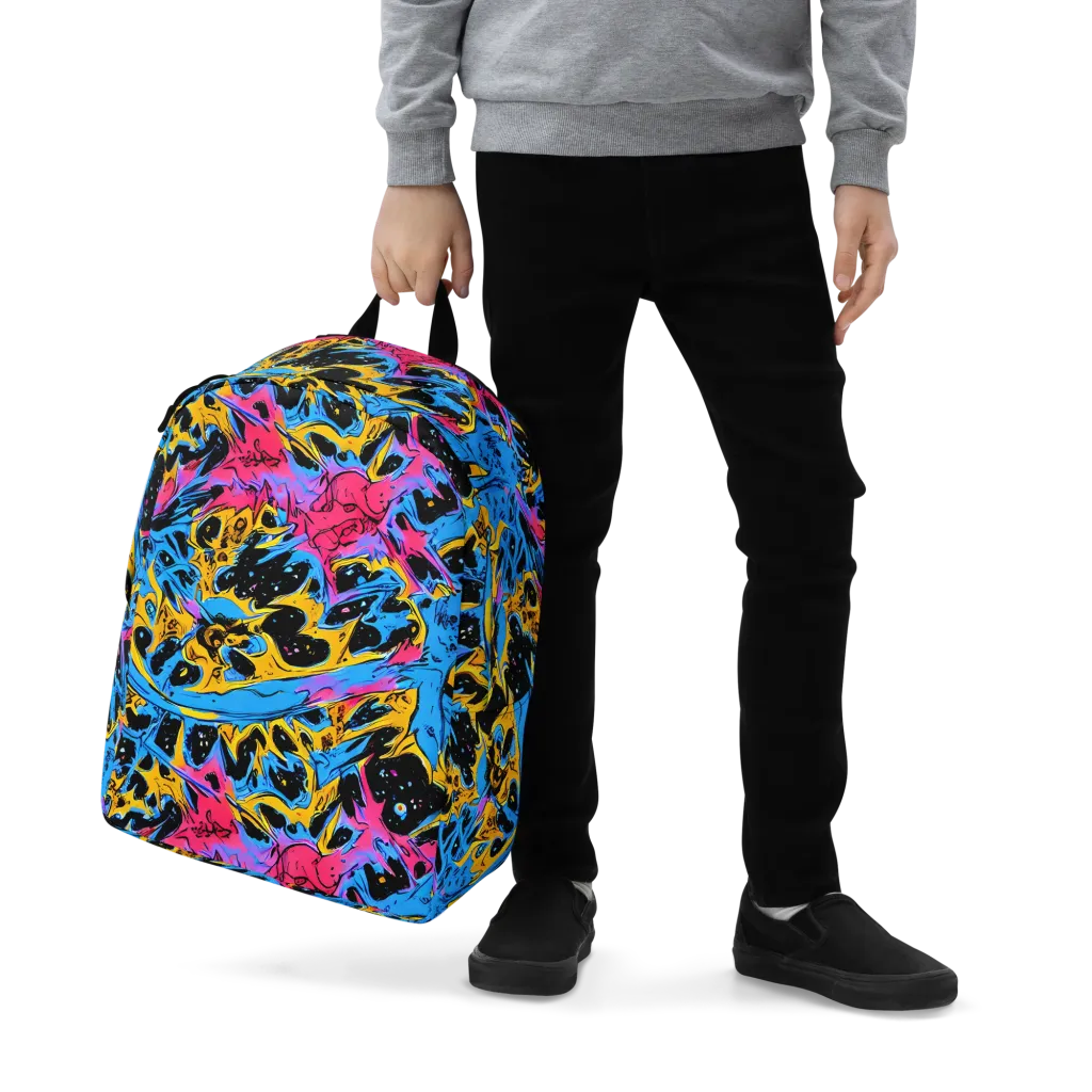 Electric Inkstorm on Minimalist Backpack — Zoomed-in
