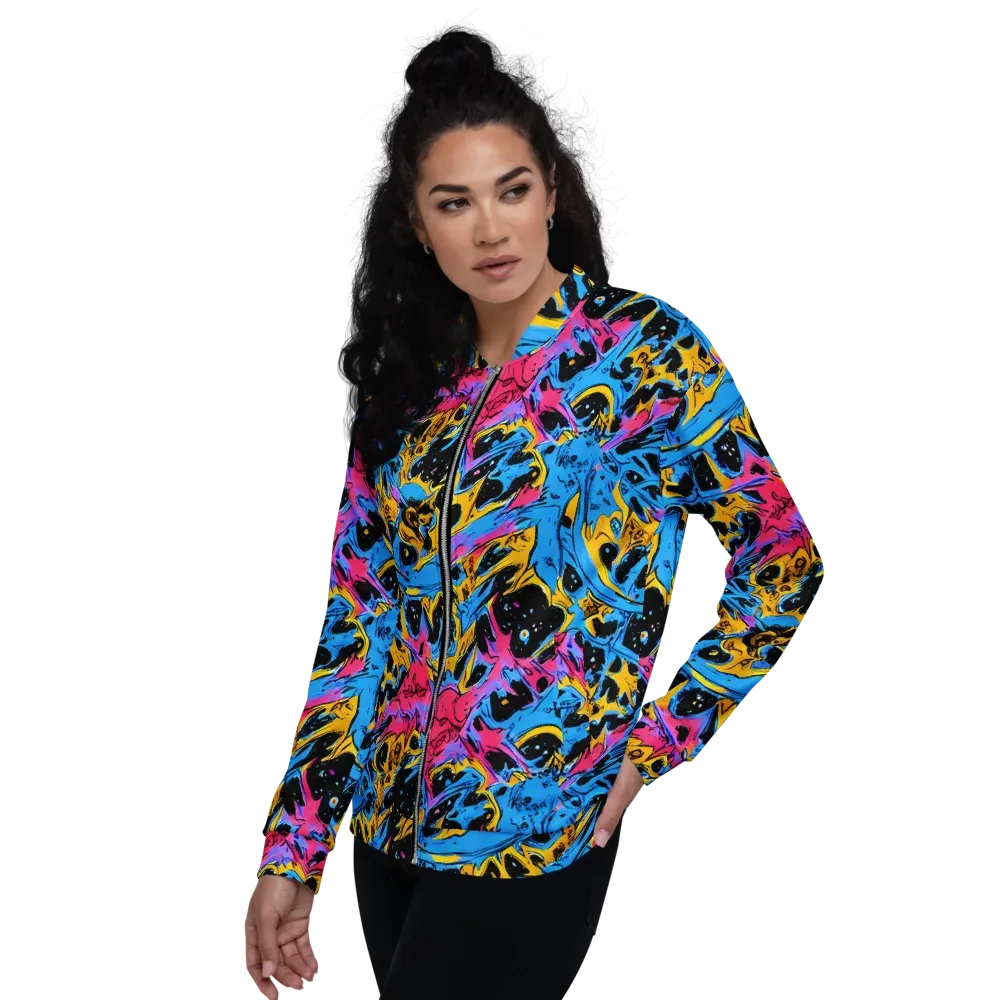 Electric Inkstorm on Bomber Jacket — Left