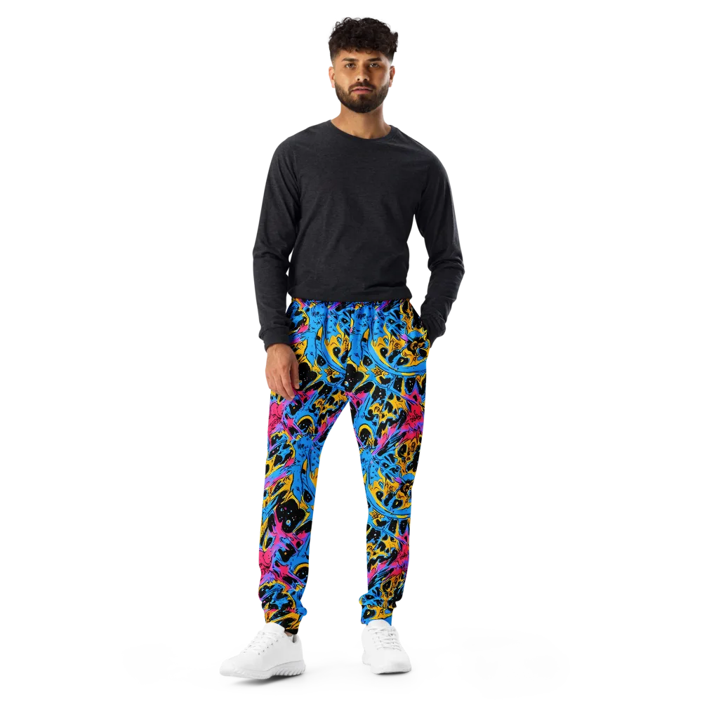 Electric Inkstorm on Men's Joggers — Front