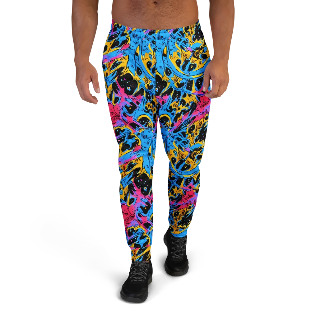 Electric Inkstorm on Men's Joggers — Front
