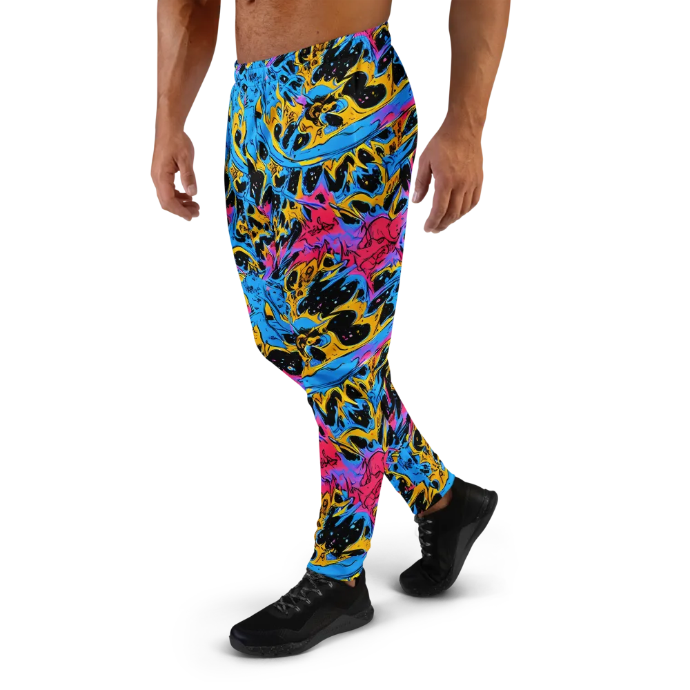 Electric Inkstorm on Men's Joggers — Left