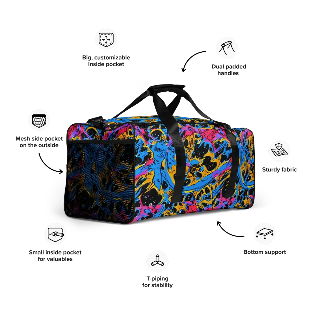 Electric Inkstorm on Duffle Bag — Right Front
