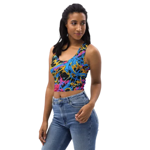 Electric Inkstorm on a Crop Top