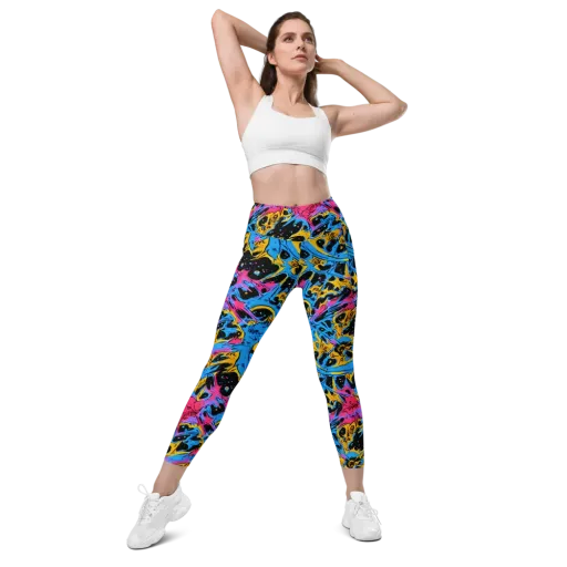 Electric Inkstorm on a Leggings with Pockets