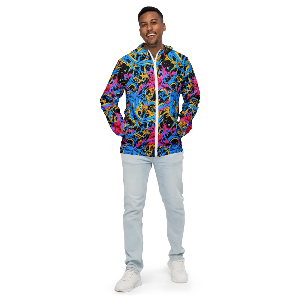 Electric Inkstorm on Men's Windbreaker — Front