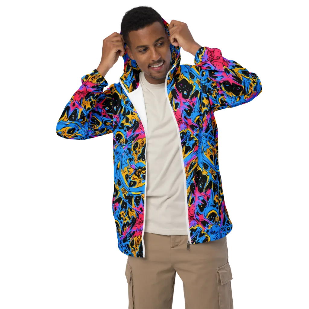 Electric Inkstorm on Men's Windbreaker — Front