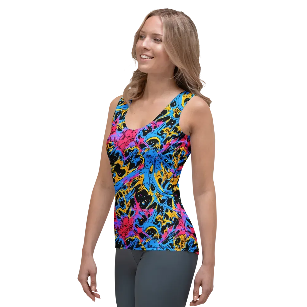 Electric Inkstorm on Women's Tank Top — Left Front