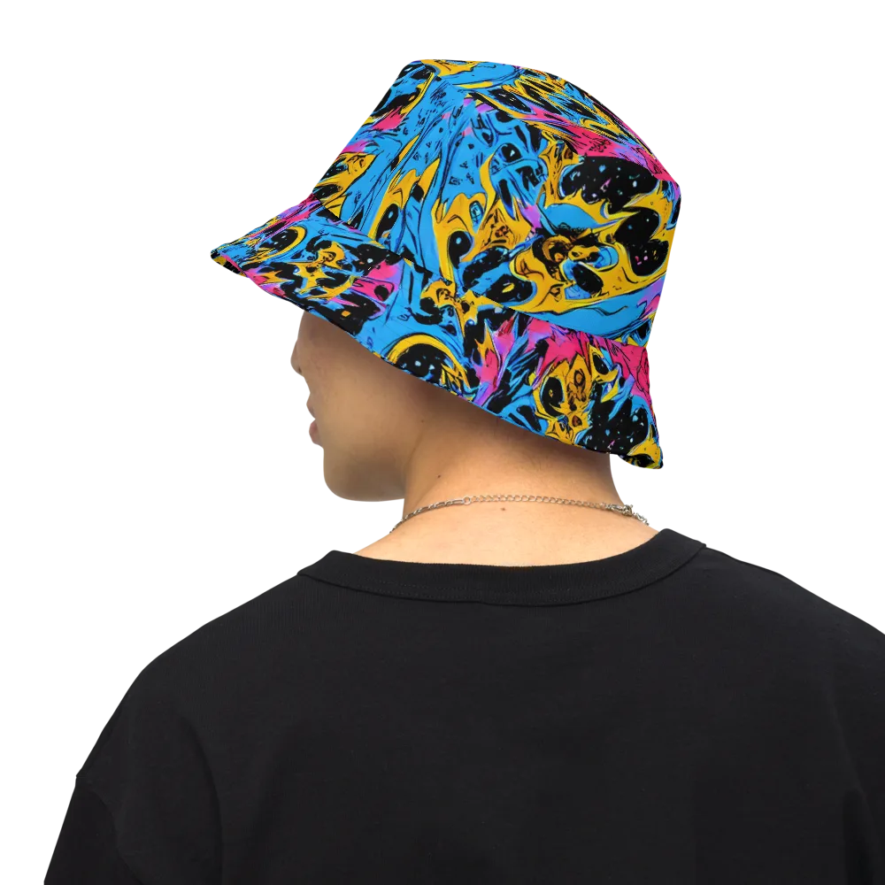 Electric Inkstorm on Reversible Bucket Hat — Back Inside