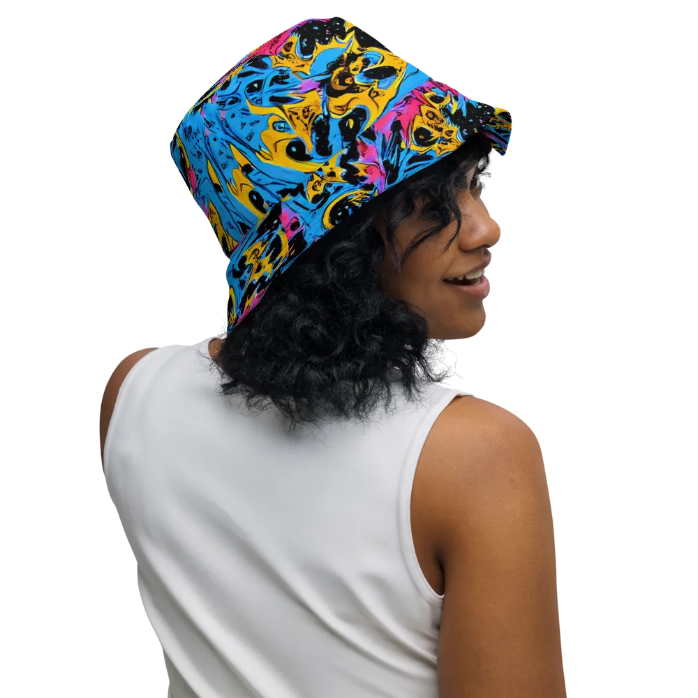 Electric Inkstorm on Reversible Bucket Hat — Right Outside