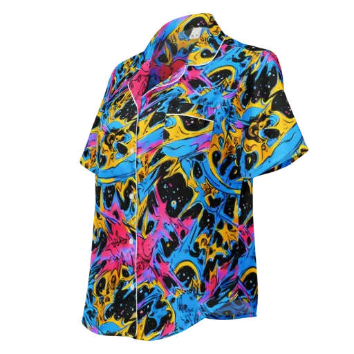 Electric Inkstorm on a Women's Short Sleeve Pajama Top
