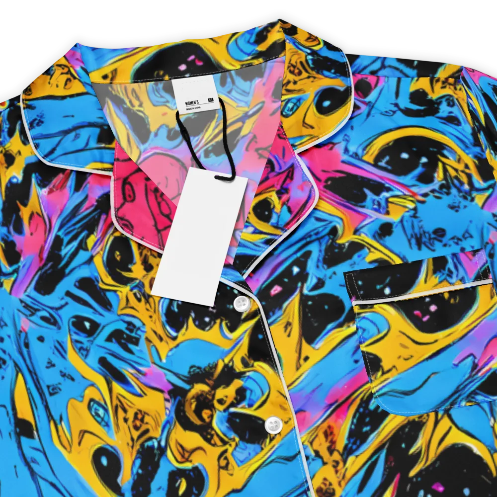 Electric Inkstorm on Women's Short Sleeve Pajama Top — Product details