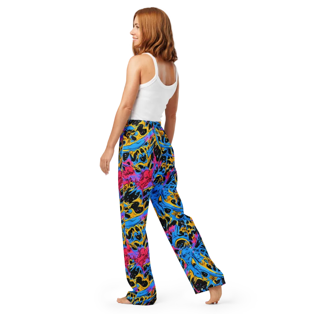 Electric Inkstorm on Women's Pajama Pants — Back