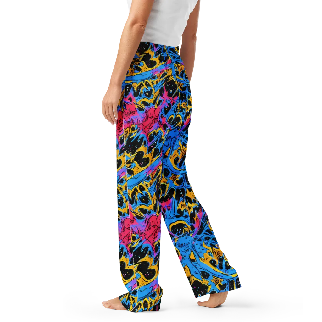 Electric Inkstorm on Women's Pajama Pants — Left