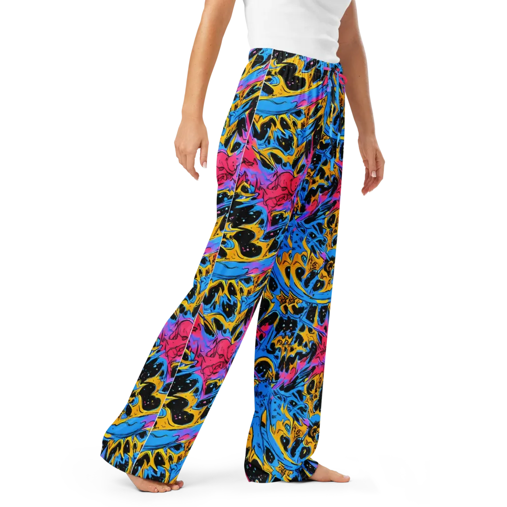 Electric Inkstorm on Women's Pajama Pants — Right Front