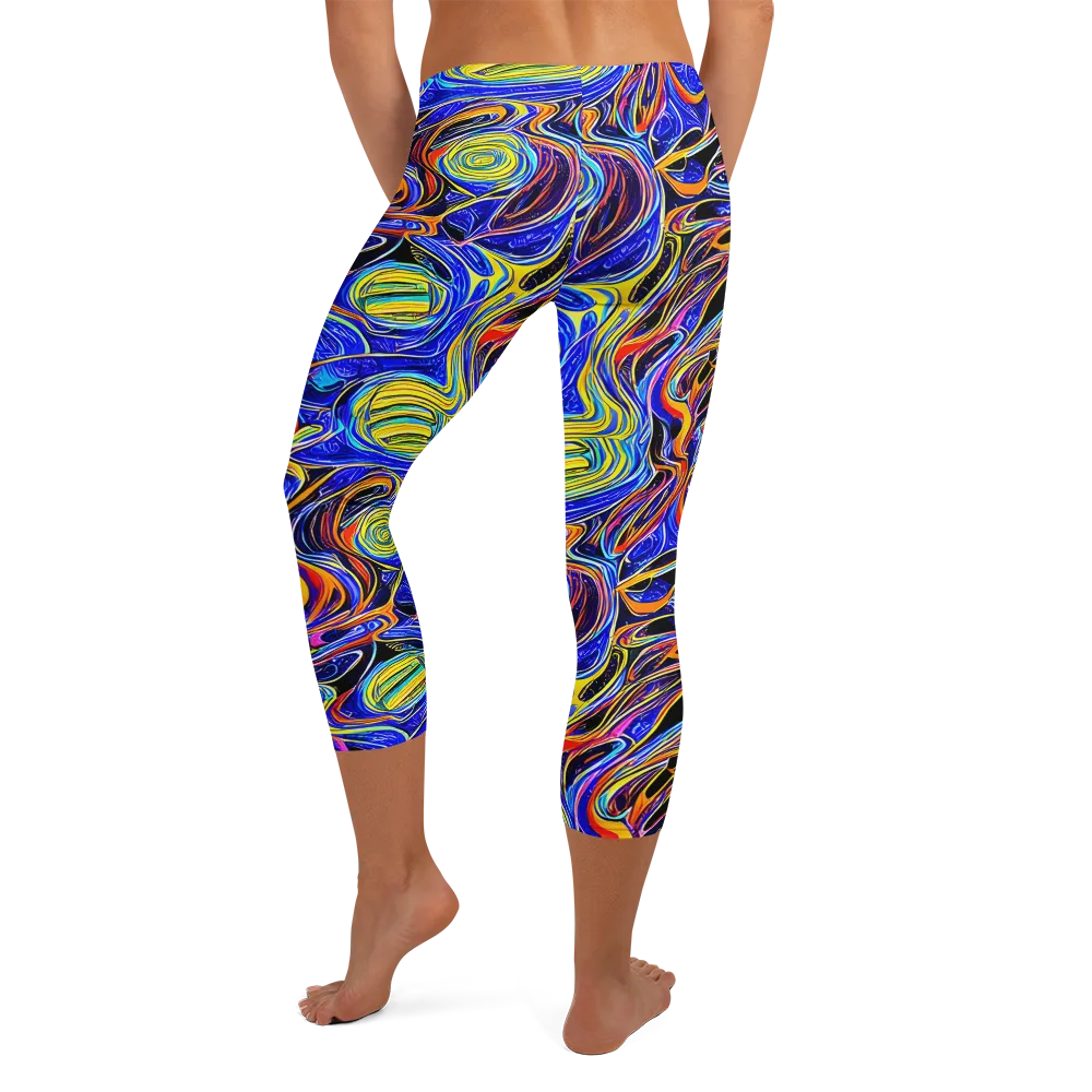 Sonic Saffron on Capri Leggings — Back