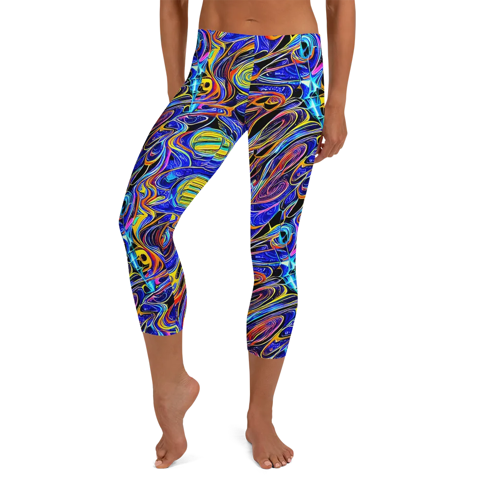 Sonic Saffron on Capri Leggings — Front