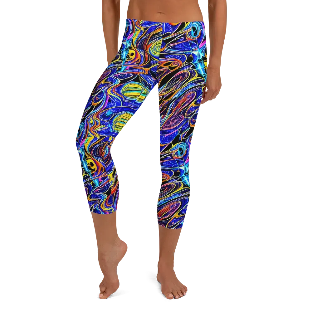 Sonic Saffron on Capri Leggings — Front