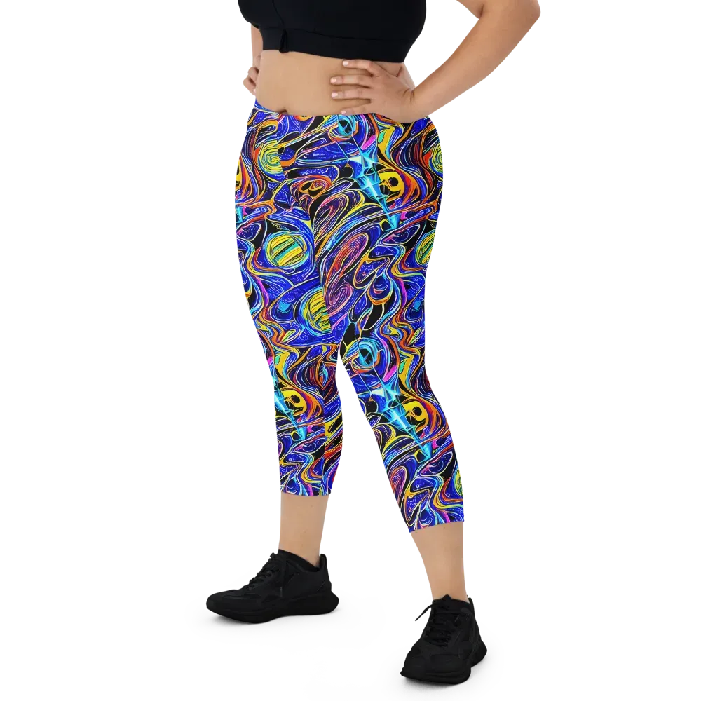 Sonic Saffron on Capri Leggings — Front