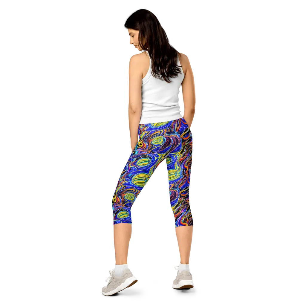 Sonic Saffron on Capri Leggings — Back