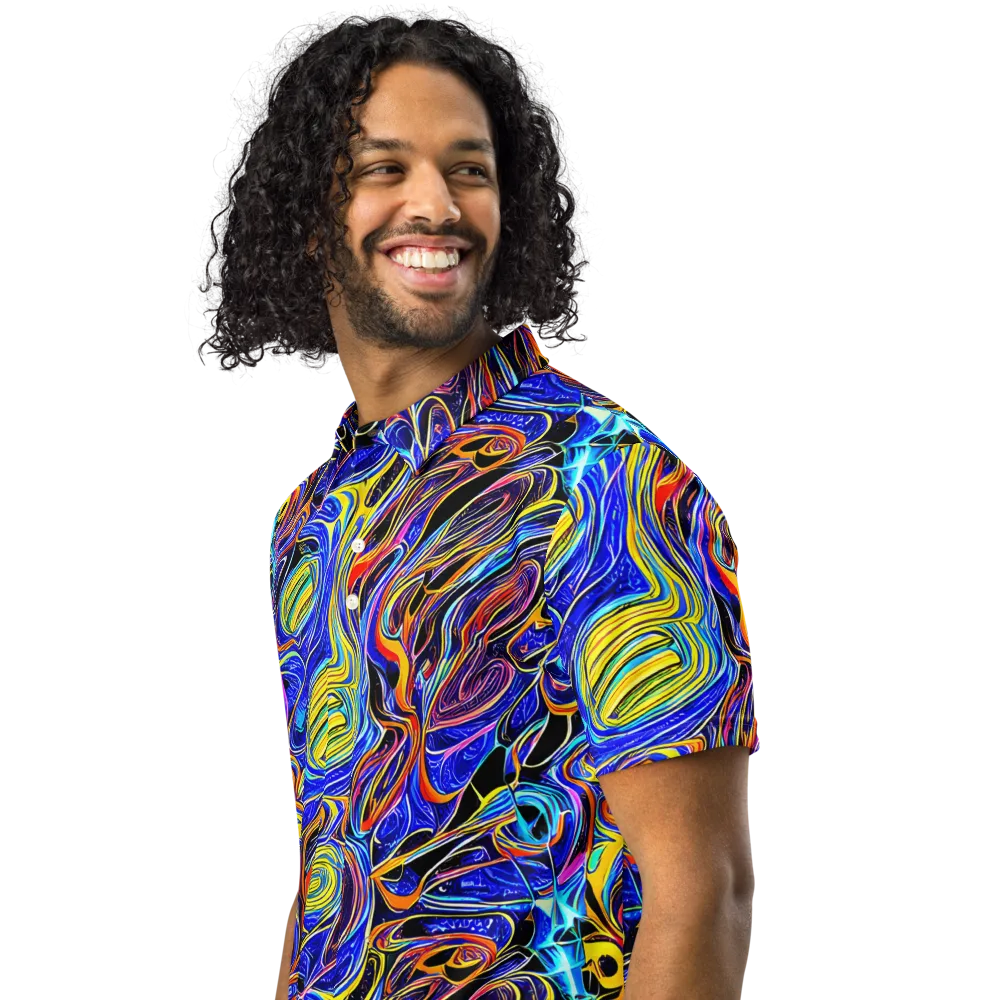 Sonic Saffron on Men's Slim Fit Polo Shirt — Left Front
