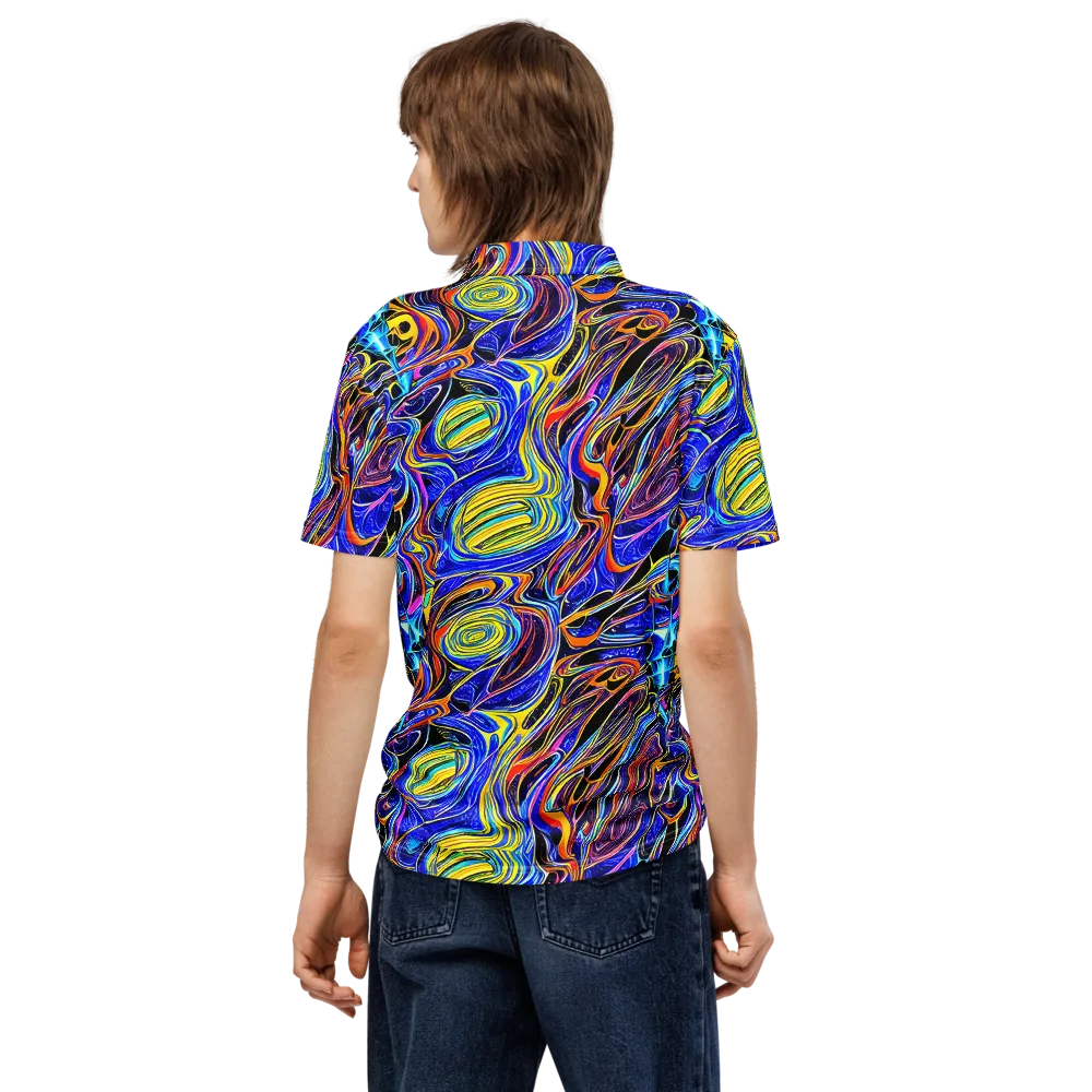 Sonic Saffron on Men's Slim Fit Polo Shirt — Back