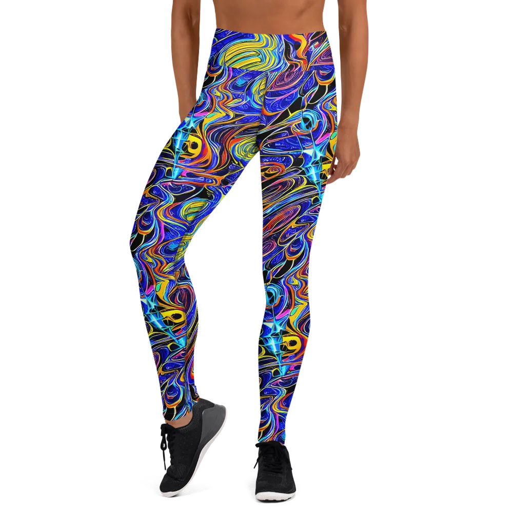 Sonic Saffron on Yoga Leggings — Front