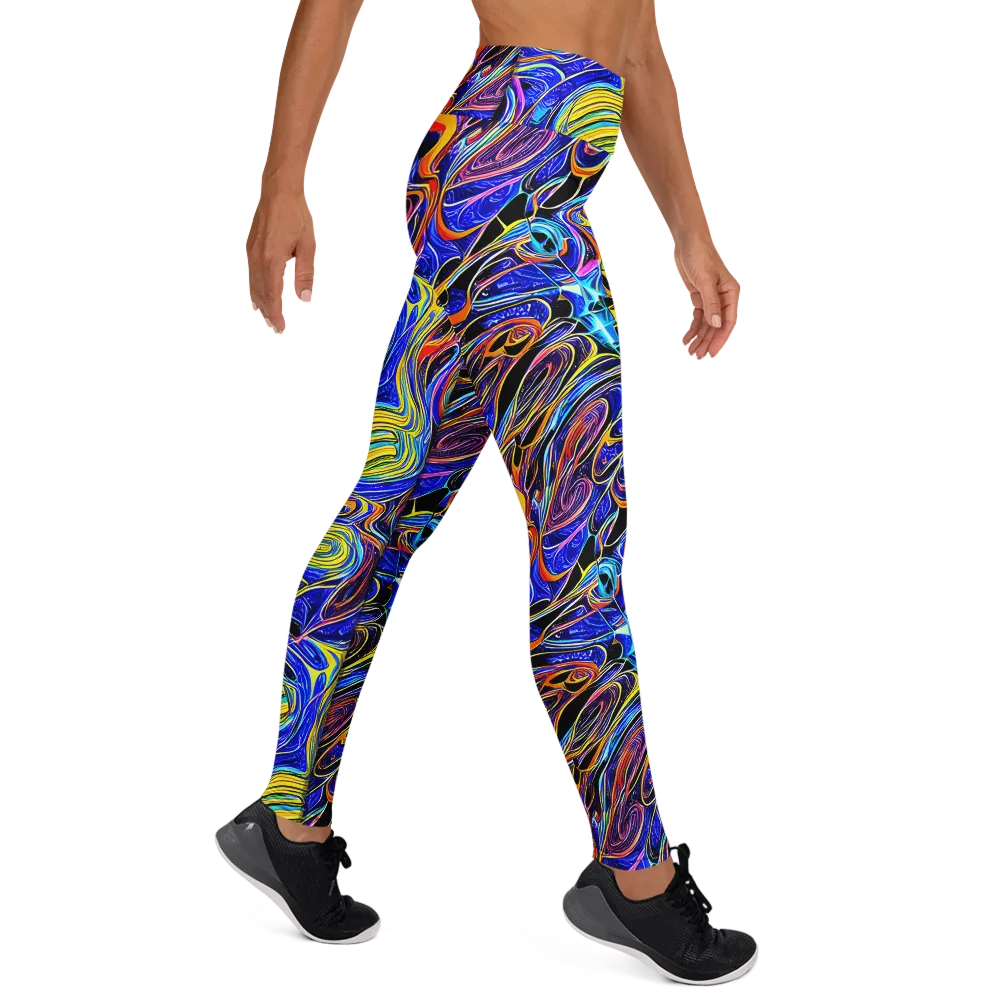 Sonic Saffron on Yoga Leggings — Right