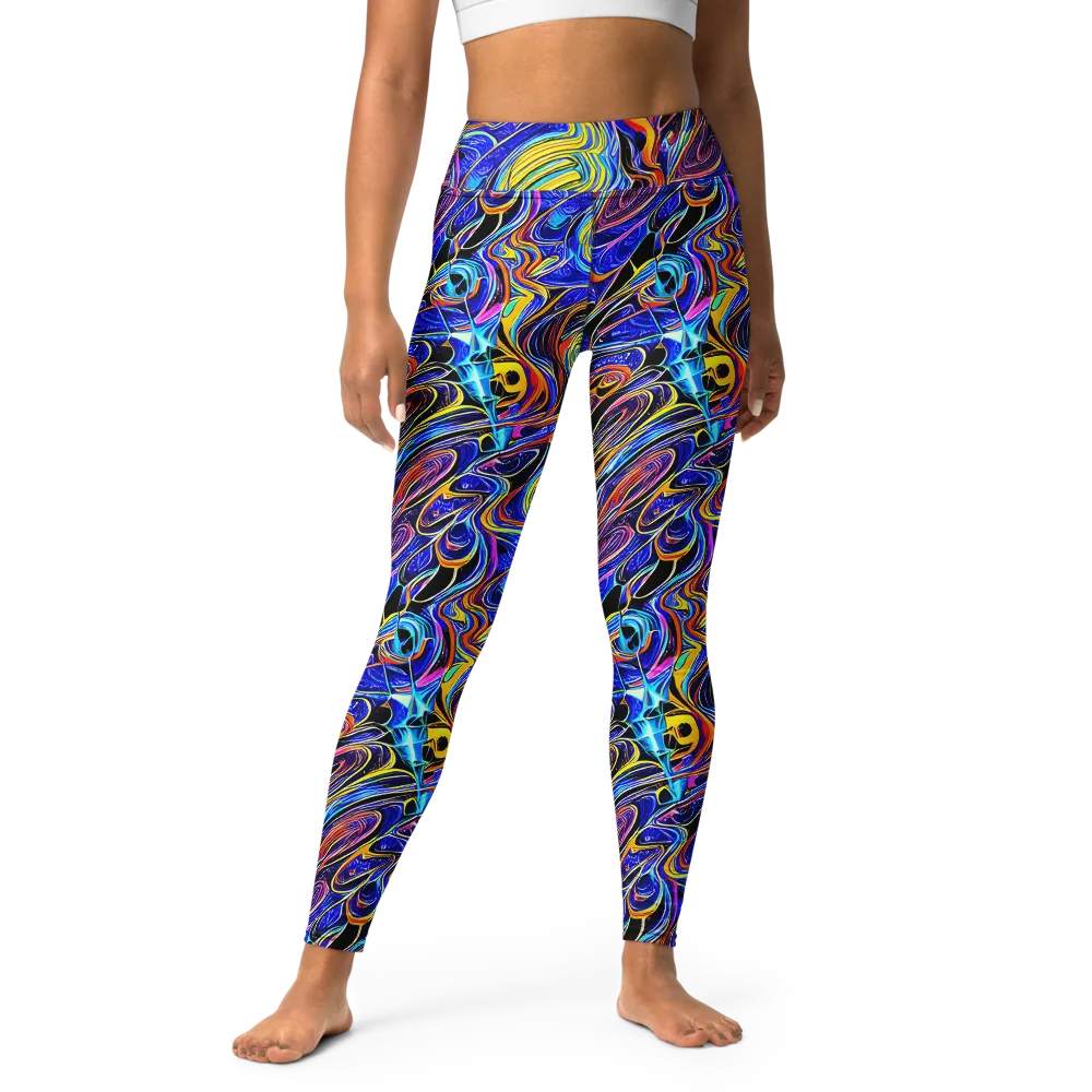 Sonic Saffron on Yoga Leggings — Front