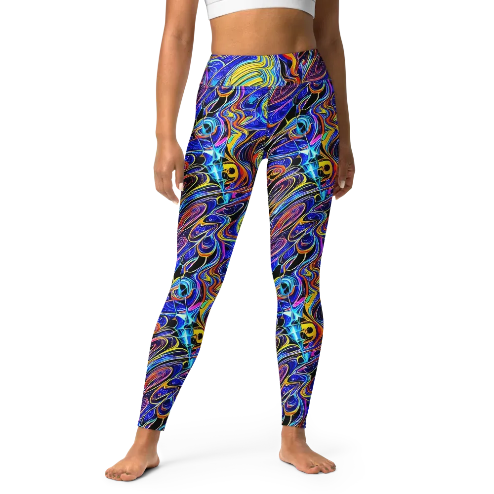 Sonic Saffron on Yoga Leggings — Front