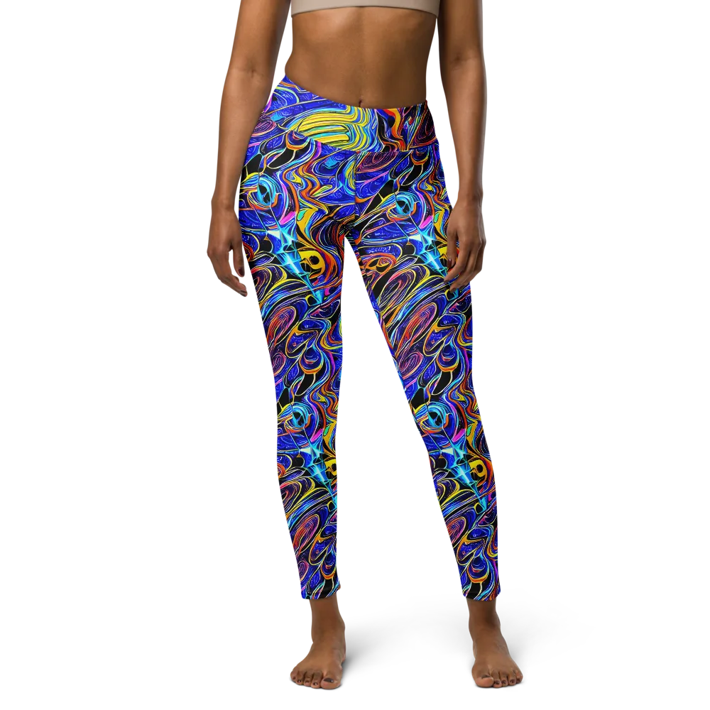 Sonic Saffron on Yoga Leggings — Front