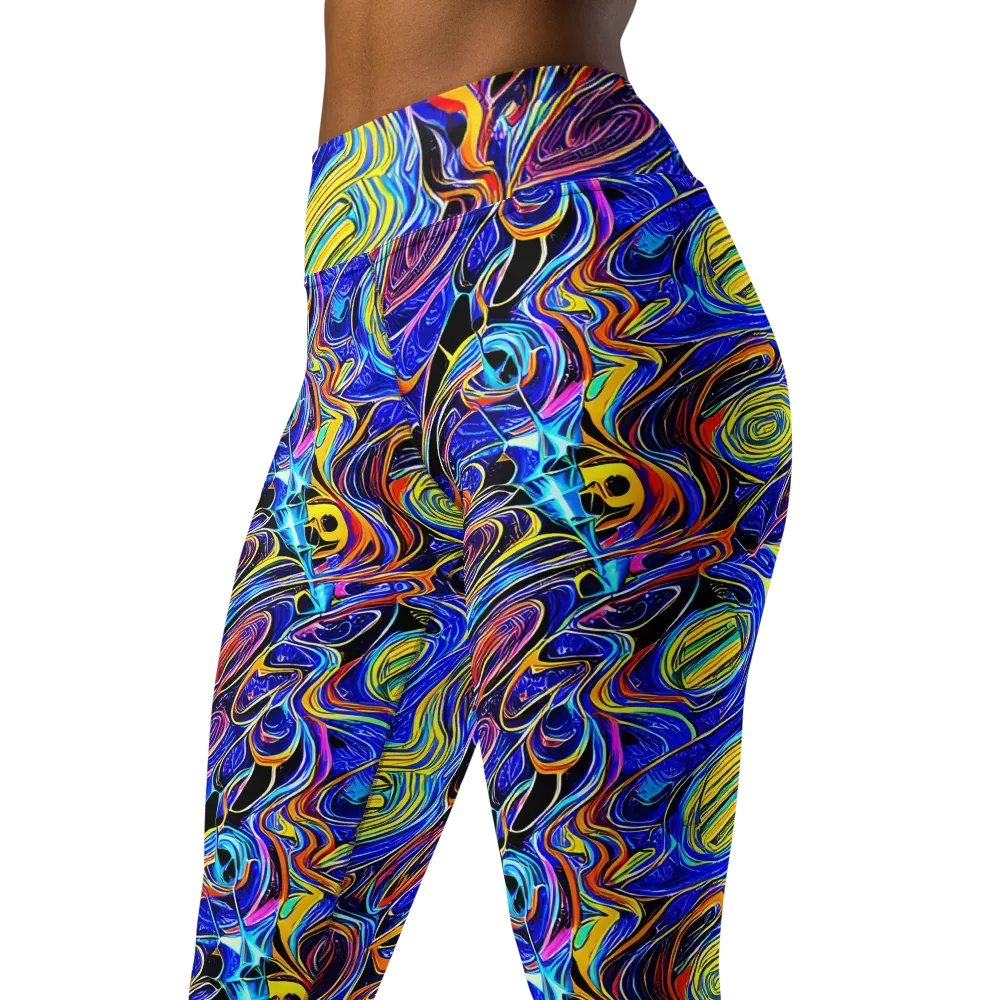 Sonic Saffron on Yoga Leggings — Left Front