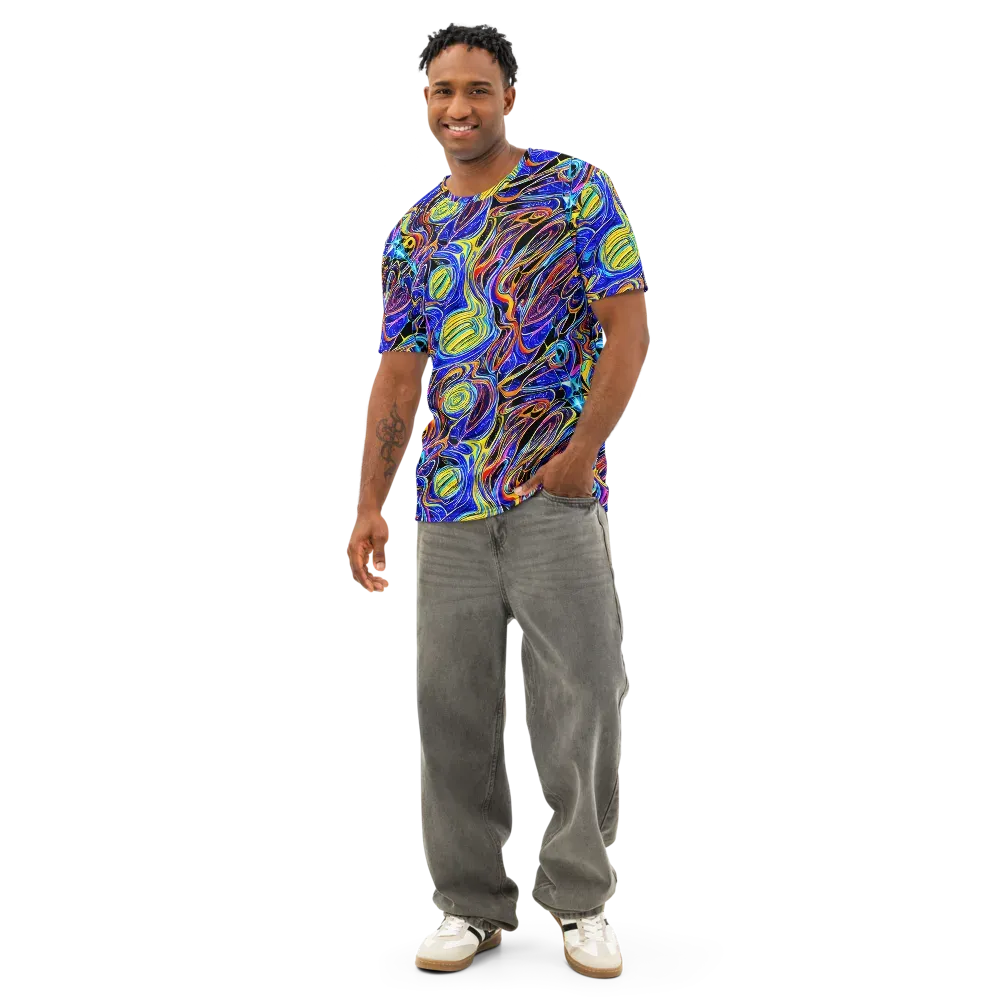 Sonic Saffron on Men's Cotton Crew Neck T-Shirt — Front