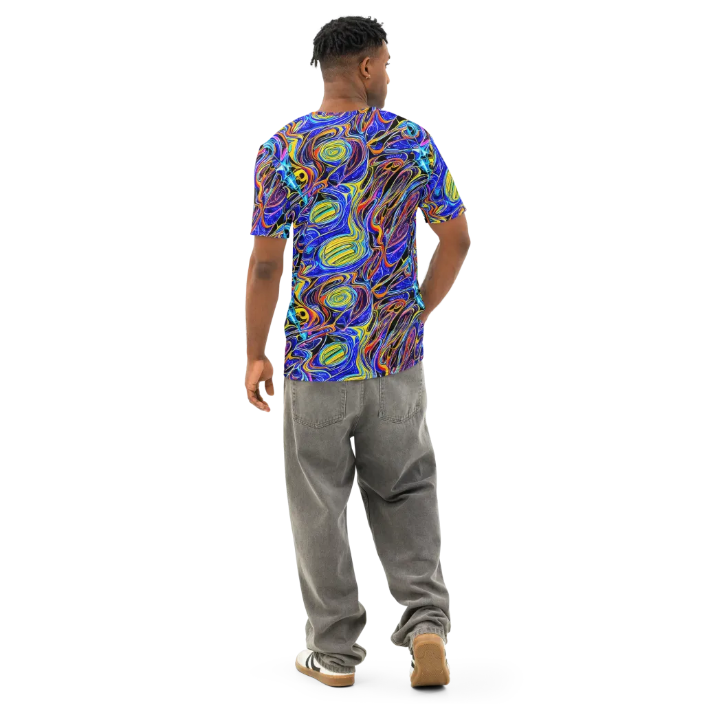 Sonic Saffron on Men's Cotton Crew Neck T-Shirt — Back