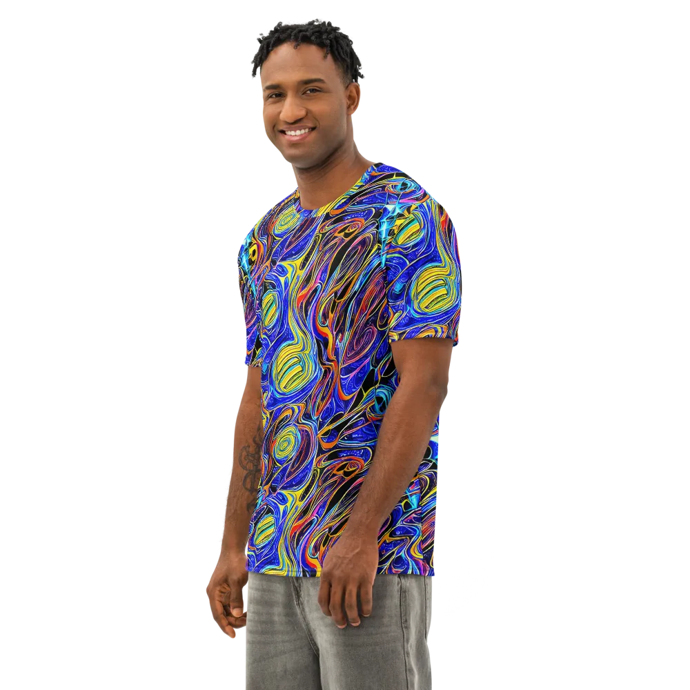 Sonic Saffron on Men's Cotton Crew Neck T-Shirt — Left Front