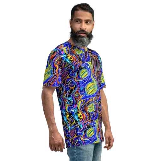 Sonic Saffron on a Men's Crew Neck T-Shirt