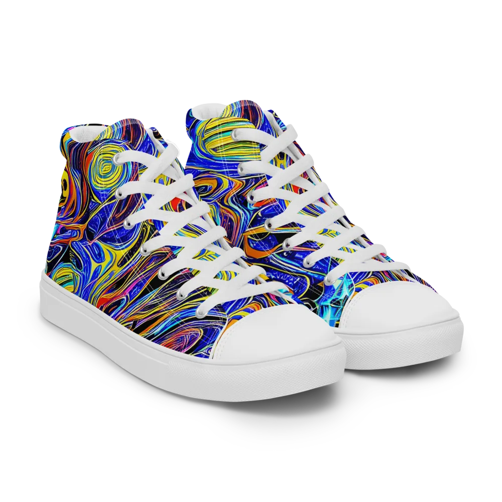 Sonic Saffron on Men's High Top Canvas Shoes — Right Front