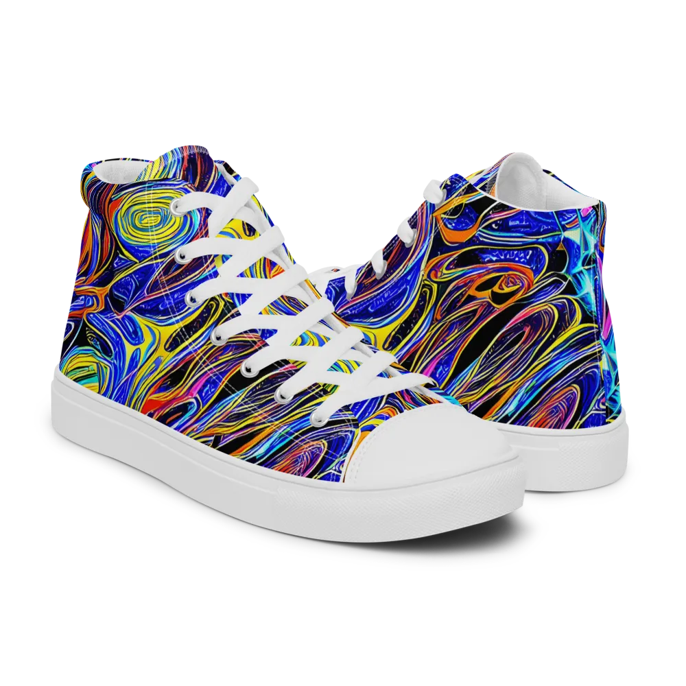Sonic Saffron on Men's High Top Canvas Shoes — Right