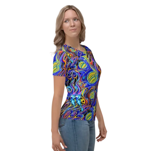 Sonic Saffron on a Women's Crew Neck T-Shirt