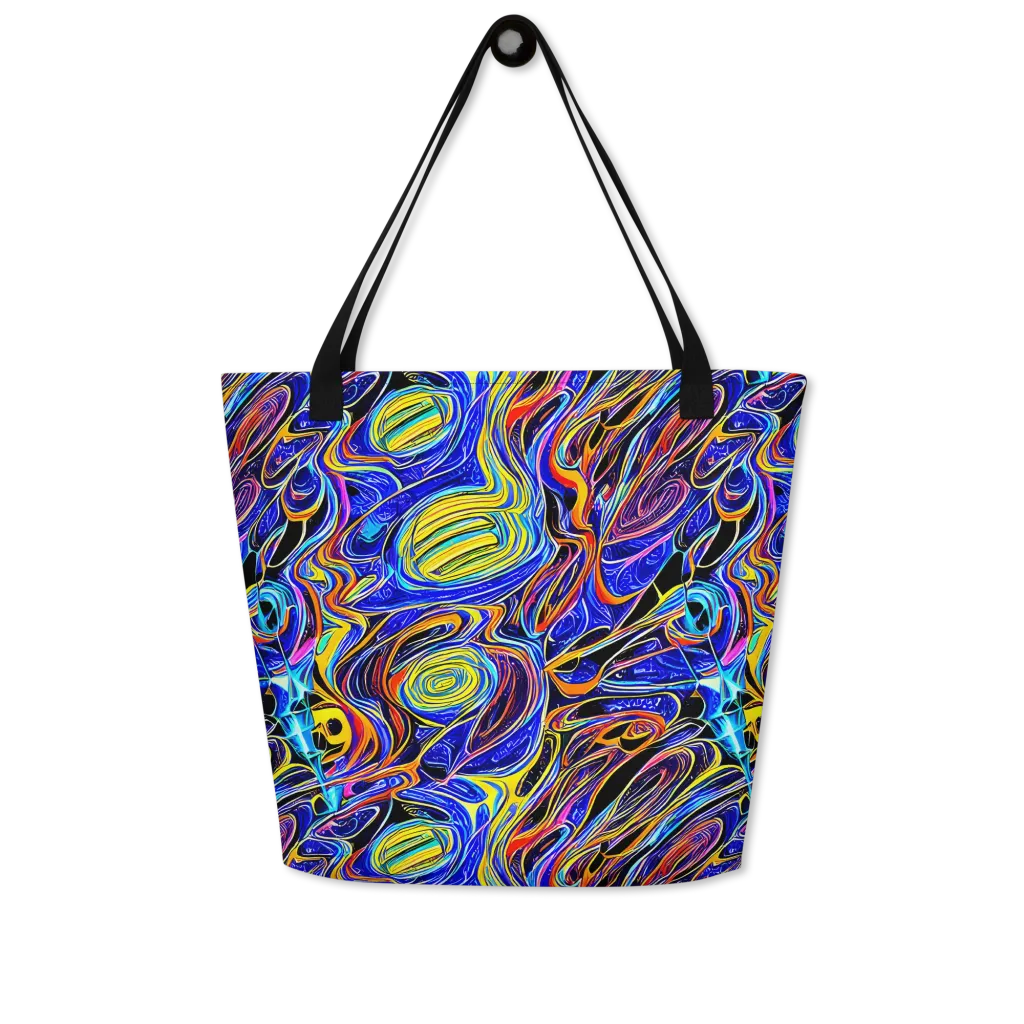 Sonic Saffron on Large Tote Bag W/ Pocket — Front