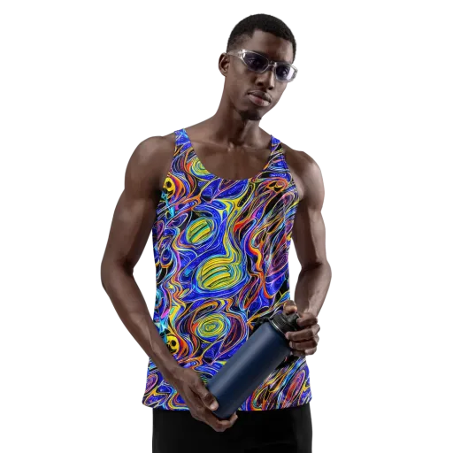 Sonic Saffron on a Men's Tank Top