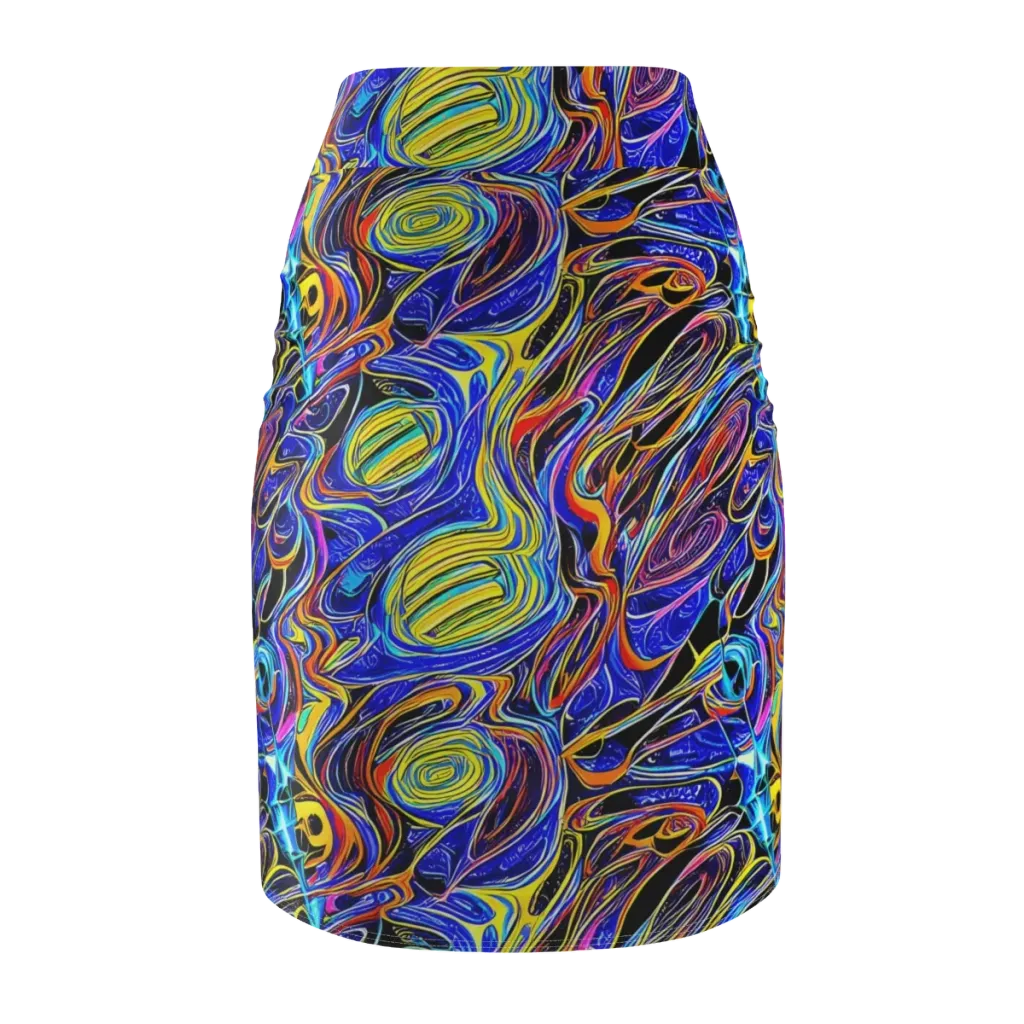 Sonic Saffron on Pencil Skirt — Back