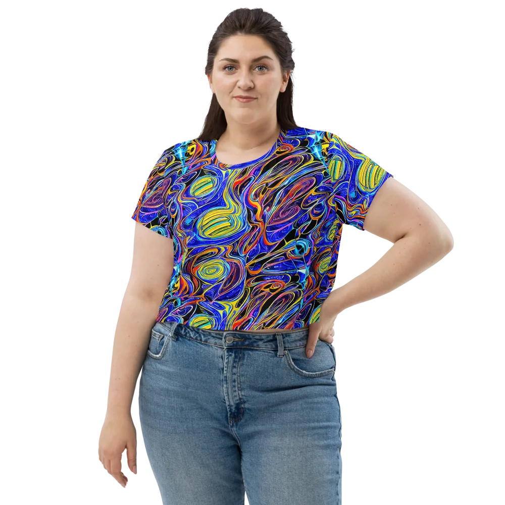 Sonic Saffron on Crop Tee — Front