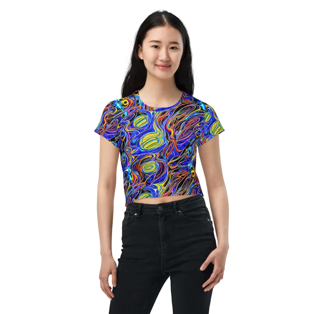 Sonic Saffron on Crop Tee — Front
