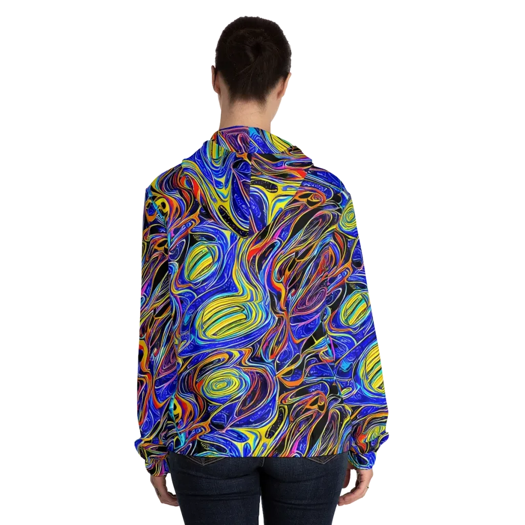 Sonic Saffron on Women's Full-Zip Hoodie — Back On Person