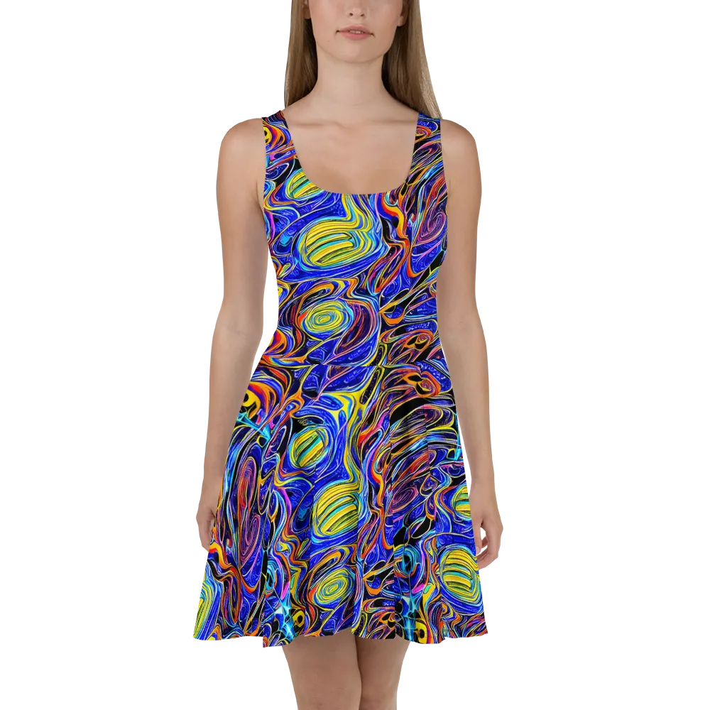 Sonic Saffron on Skater Dress — Front
