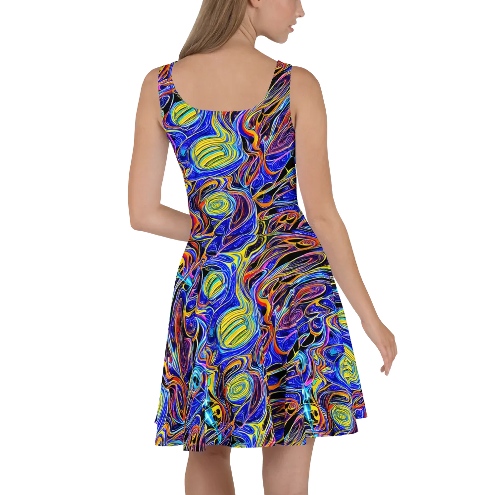 Sonic Saffron on Skater Dress — Back