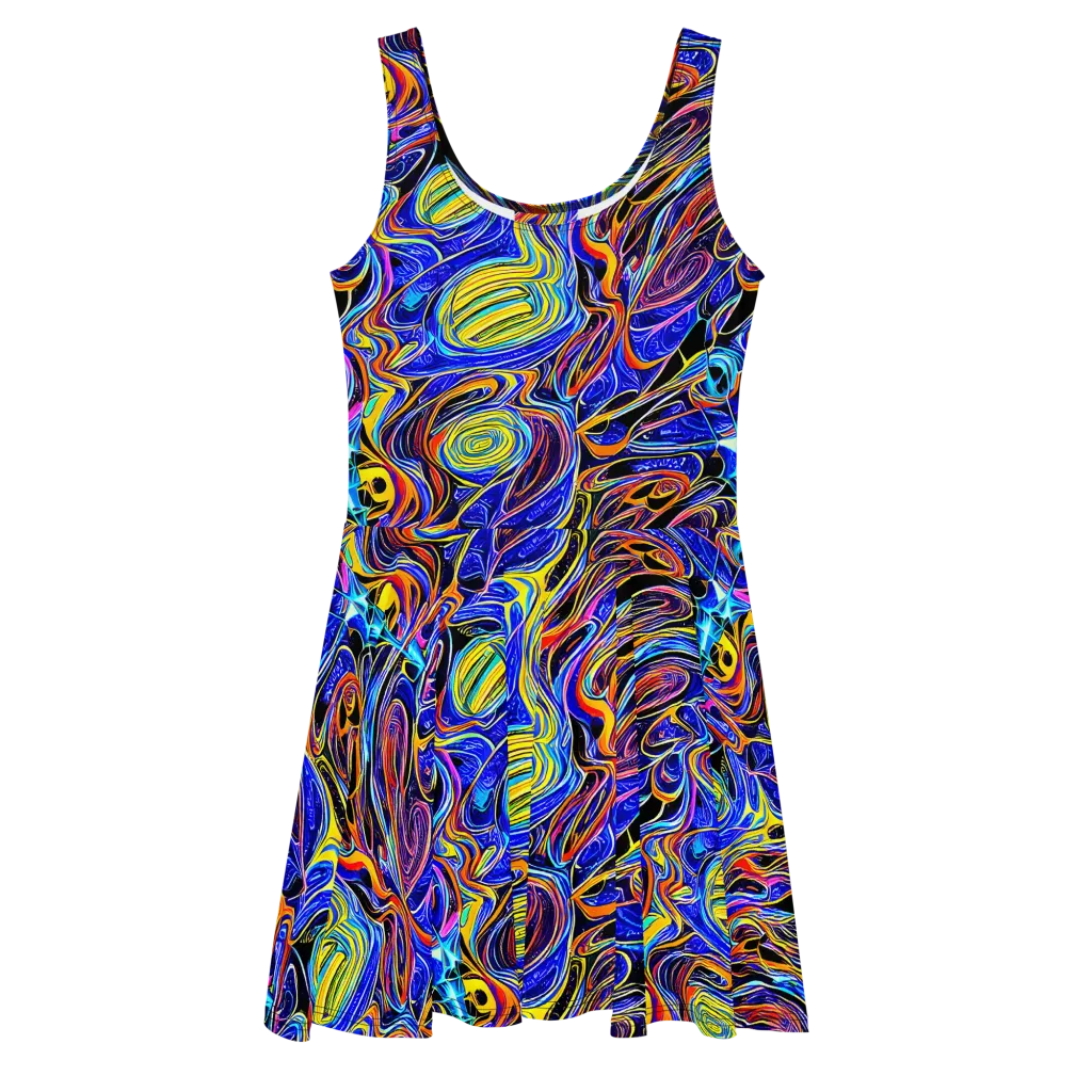 Sonic Saffron on Skater Dress — Front